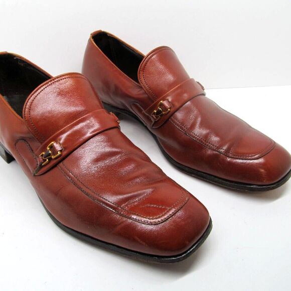 Nettleton Leather Half Strap Loafers Size 11 B/D Made In The USA - Picture 1 of 16